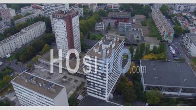 Apartment Buildings In Bagnolet, East Of Paris Suburb, Drone Footage