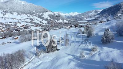 Aerial Images Of The Val D'arly In Winter - Video Drone Footage