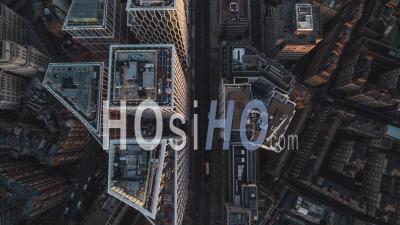 Top Down Ovehead, Establishing Aerial View Shot Of London Uk, United Kingdom, Victoria Street - Video Drone Footage