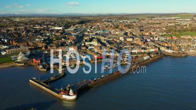 Aerial View Of Arbroath In Angus Scotland - Video Drone Footage
