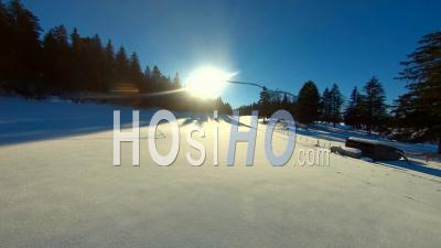 Cross Country Skiing In The Haut Doubs - Video Drone Footage