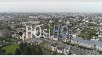Jeanne Of Arc District In Rennes, Brittany, France - Video Drone Footage