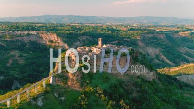 Civita Di Bagnoregio, Lazio. Fly Around Ancient Italian City. - Video Drone Footage