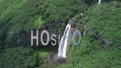 Trois-Bassins River Waterfall, Reunion Island, Drone Point Of View, Part2