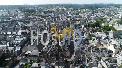 Quimper City Town Cathedral - Video Drone Footage
