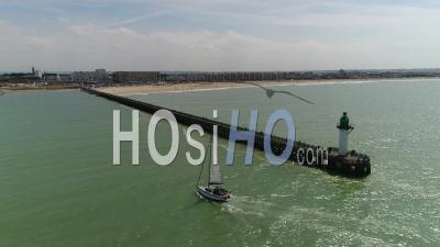 Pier Of Calais, Opal Coast, Pas De Calais, Channel - Video Drone Footage