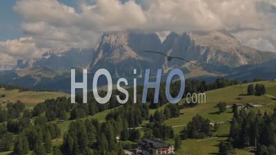 Alpe Di Siusi, Dolomites, Daytime - Video Drone Footage