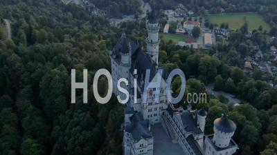 Neuschwanstein Castle, Germany, Daytime - Video Drone Footage