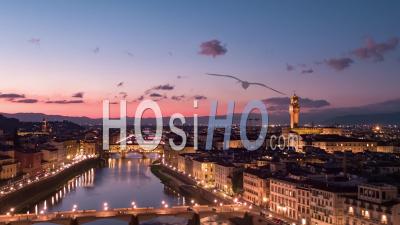 Firenze, Florence, Italie, Au Crépuscule - Vidéo Par Drone