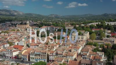 City Of Aubagne In Provence, Bouches-Du-Rhone, France - Video Drone Footage