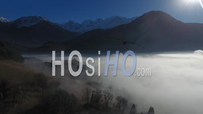 Sea ​​of ​​clouds On The Arve Valley - Video Drone Footage