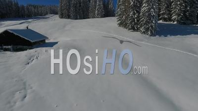 Ski De Randonnée Sur La Station De Ski De Saint Gervais Les Bains, Vidéo Drone