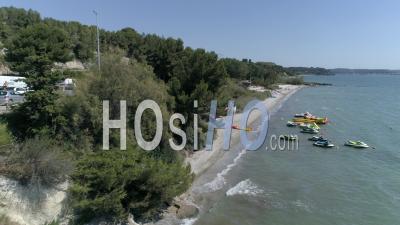 Beach Of Pond Berre, Istres - Video Drone Footage