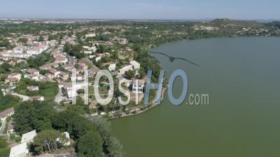 Berre Pond, Istres, Bouches-Du-Rhône, France - Video Drone Footage