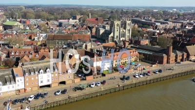 Kings Lynn Minster And South Quay, Filmed By Drone