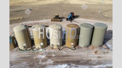 Tanks Holding Heavy Brine Water - Aerial Photography