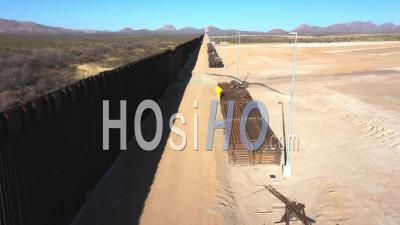 Unused Panels For U.S.-Mexico Border Fence - Video Drone Footage