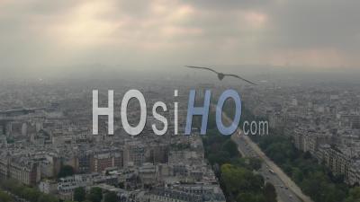 Paris And Main Monuments, Aerial Footage From Helicopter