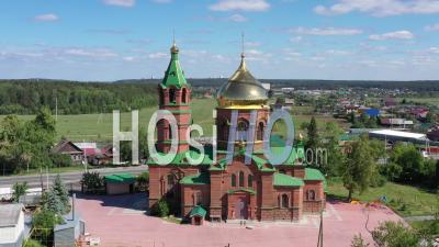 Church Of St. Nicholas The Wonderworker In Mezensky. Sverdlovsk Region. Russia - Video Drone Footage