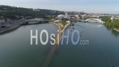 City Of Lyon, La Confluence District, Musee Des Confluences, Museum Of Science And Society Located At The Confluence Of The Rhone And Saone Rivers Rhone, France - Video Drone Footage