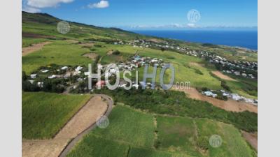 Reunion Island, Saint Paul, Saint Leu, The Hauts De Saint Leu And The Sugar Cane Fields, France - Aerial Photography