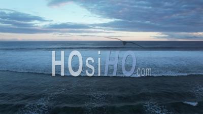  Reunion Island, Trou D'eau, Beach, Coral Reef, Lagoon At Sunset - Video Drone Footage