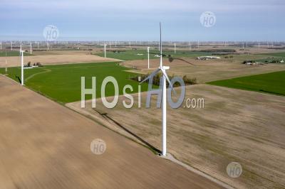 Éoliennes Dans Le Michigan Thumb - Photographie Aérienne