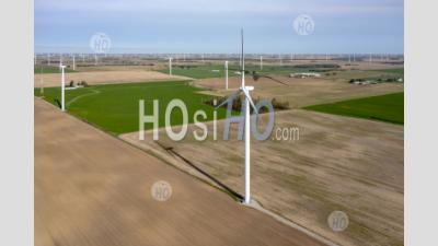 Wind Turbines In Michigan Thumb - Aerial Photography