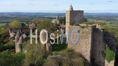 Martailly-Les-Brancion, Brancion, Fortified Castle, France - Drone Point Of View