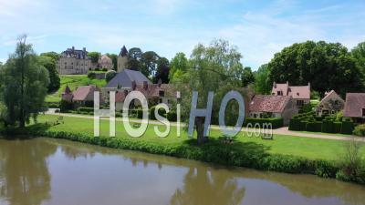 Apremont-Sur-Allier, Labelled Les Plus Beaux Villages De France In Summer, France - Drone Point Of View