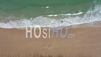 Wave On The Beach - Anse De Croc, Cap Frehel - Video Drone Footage