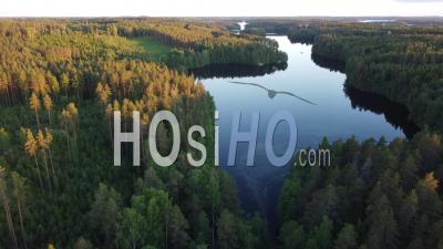 Kuolimo Lake In Karnakoski - Video Drone Footage