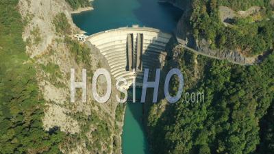 Monteynard-Avignonet Arch Dam, France, Drone Point Of View