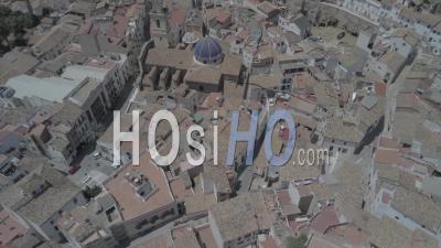 Bunol Old Town, Church Dome. Bunol - Video Drone Footage