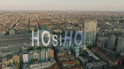 Aerial View Of Historic Milano Centrale Railway Station Building And Surrounding Town Development. Milano, Italy - Video Drone Footage