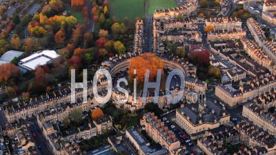  Ville Géorgienne De Bath, Le Cirque Et Le Royal Crescent, Somerset, Angleterre - Vidéo Par Drone