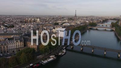 Paris And Seine River - Video Drone Footage