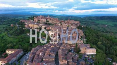 Italy, Tuscany, Siena Province, Montepulciano - Video Drone Footage