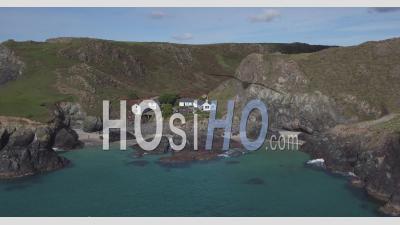 United Kingdom, Cornwall, The Lizard, Rocky Coastline And Beaches At Kynance Cove - Video Drone Footage