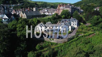 United Kingdom, Devon, North Devon Coast, Lynton - Video Drone Footage