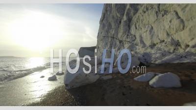 Chalk Cliffs, Jurrasic Coastline, Durdle Door, Dorset, England - Video Drone Footage
