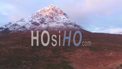 United Kingdom, Scotland, Western Highlands, Glencoe, Rannoch Moor, Buachaille Etive Mor - Video Drone Footage