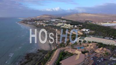 Spain, Canary Islands, Fuerteventura, Jandia Peninsula, Costa Calma - Video Drone Footage