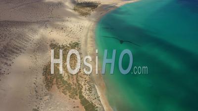 Spain, Canary Islands, Fuerteventura, Jandia Peninsula, Risco Del Paso, Playas De Sotavento - Video Drone Footage