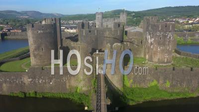 Chepstow Castle, Chepstow, Gwent, Wales, United Kingdom - Video Drone Footage