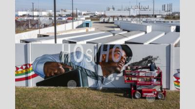 Mural At Stellantis Jeep Plant - Aerial Photography