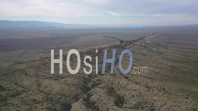 High Angle Aerial Over The San Andreas Earthquake Fault On The Carrizo Plain In Central California - Video Drone Footage