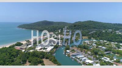 An Aerial View Shows The Noosa Resort In Queensland, Australia - Video Drone Footage