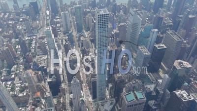 Amazing Aerial Over 432 Park Ave. Residential Skyscraper And Manhattan, New York City - Video Drone Footage