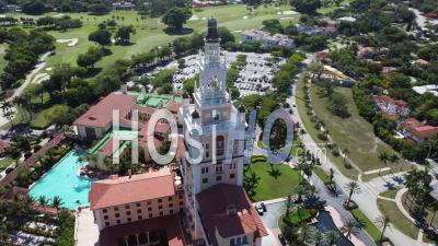 Drone Aerial Of The Biltmore Hotel And Luxury Resort In Coral Gables, Miami, Florida.
